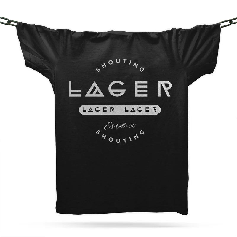 Lager Lager Lager T-Shirt / Black / Organic Cotton