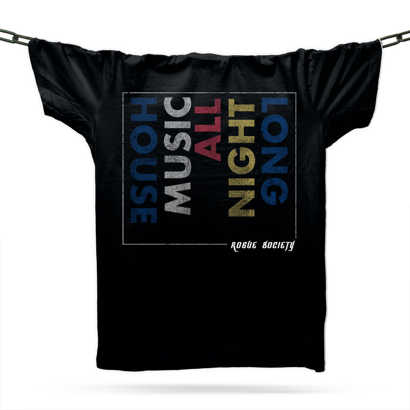 Music All Night Long T-Shirt / Black / Organic Cotton